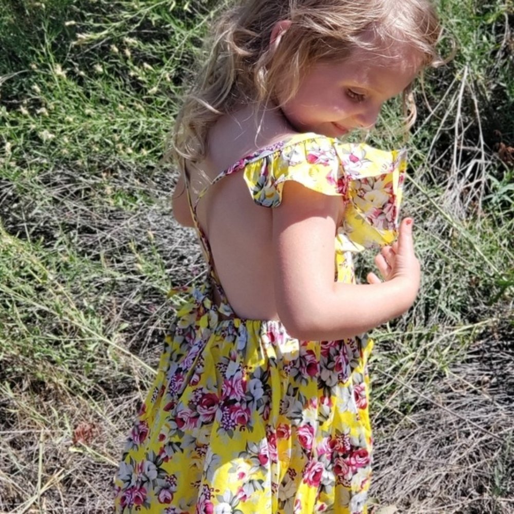 Floral Yellow Cotton Dress